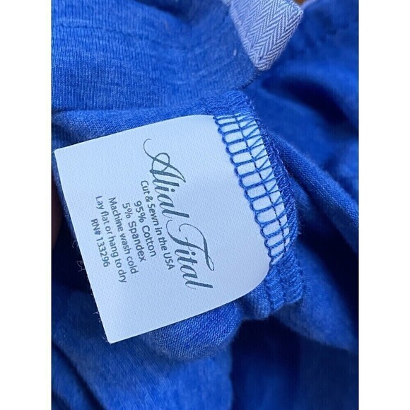 LOT (2) Alial Fital Mens Med Golf Polo Long Sleeve Short Blue Collar Made In USA - Picture 11 of 16